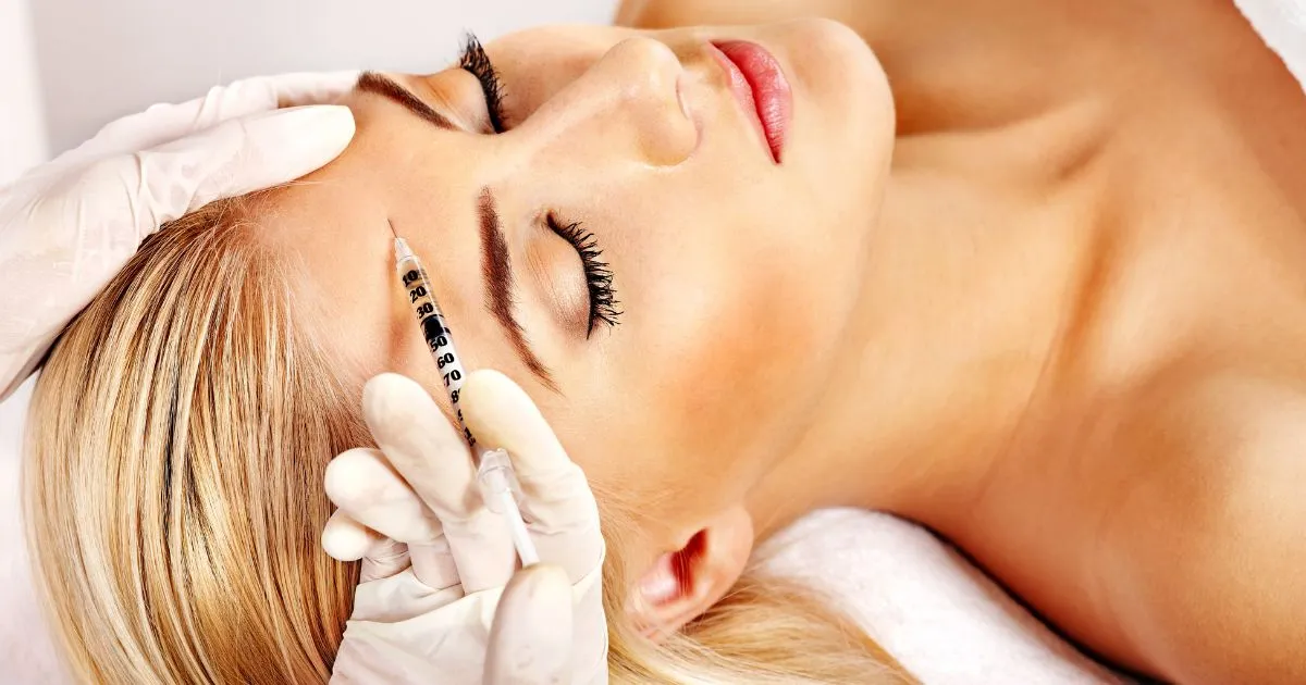 Botox injection procedure targeting forehead wrinkles in San Francisco, CA