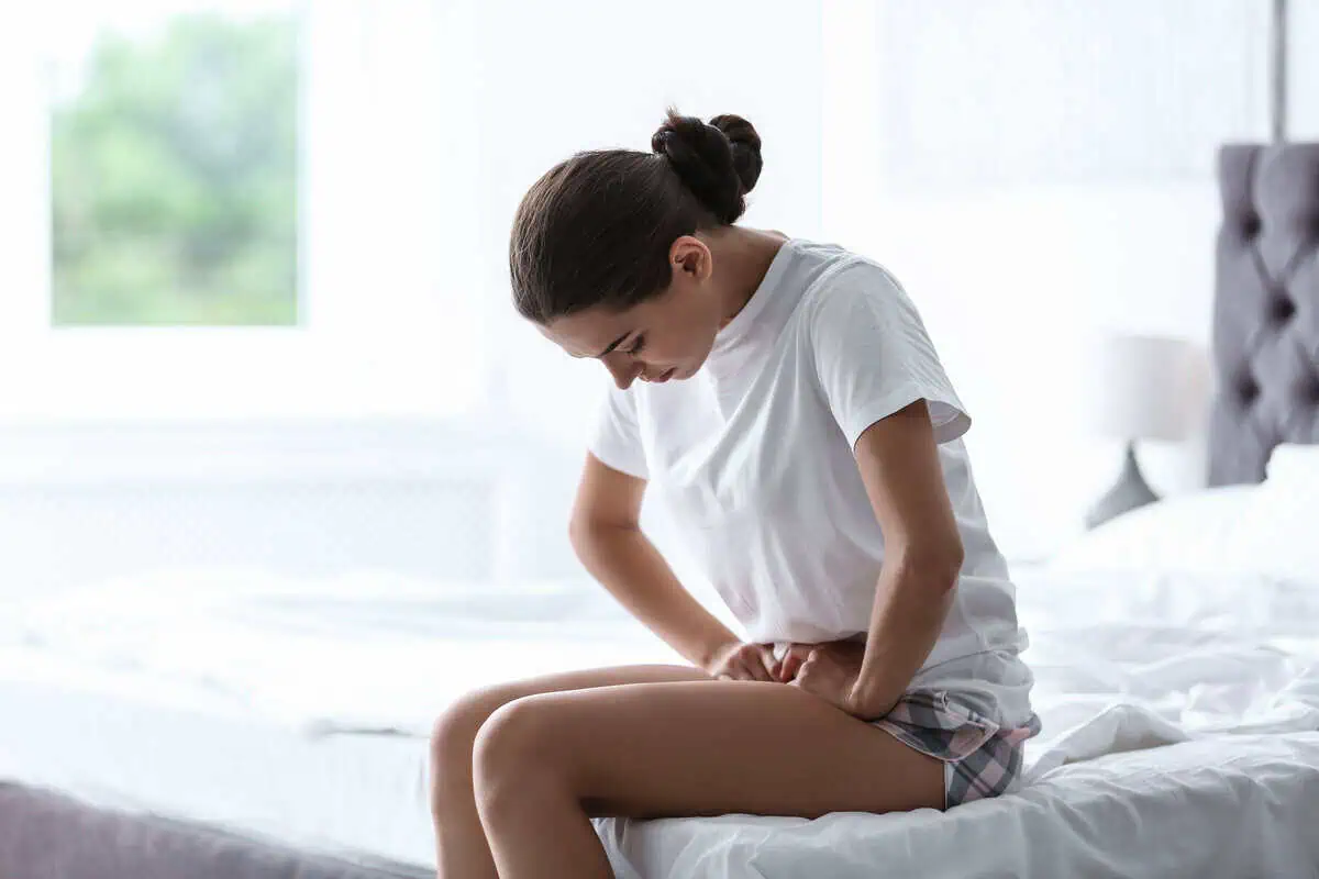 Woman experiencing discomfort associated with vaginal dryness and menopause in San Francisco, CA